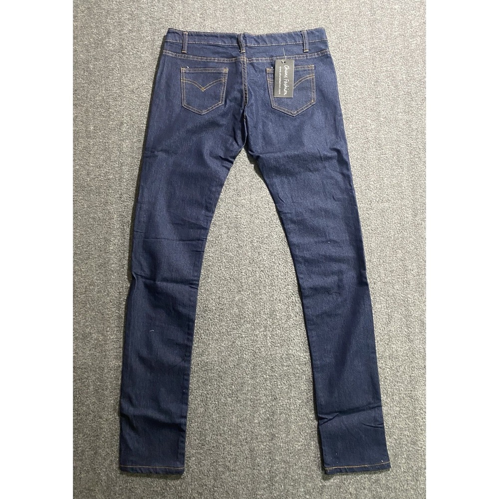 CHUNS FASHION DARK WASH BLUE DENIM SKINNY JEANS SIZE 32 - Picture 8 of 9